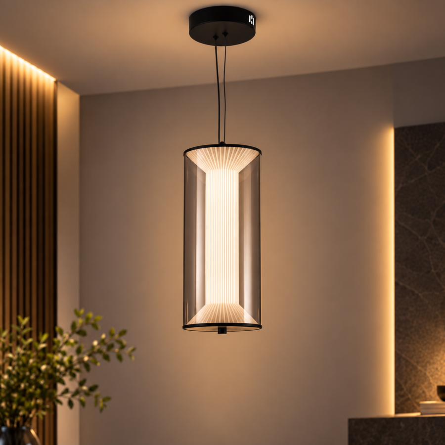 Lustra LED Suspendata cu Telecomanda 29W, Orin, 1 element, Inaltime Reglabila, Lumina Calda/Rece/Neutra, Alb, Meta