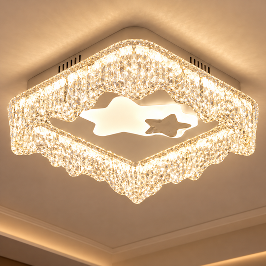 Lustra LED ICE Petito, 22W, Dimensiune 18x18cm, Lumina Calda/Neutra/Rece, Alb, Metal si Acril