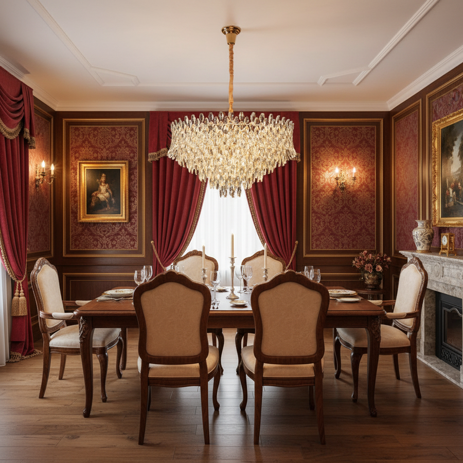 Candelabru Cristal MONARCH Regalis 19xE14, Diametru 80cm, Inaltime 50cm, Auriu Lucios, Inaltime Reglabila, Design Elegant