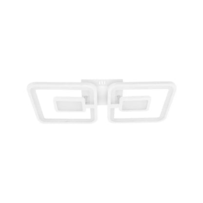 Lustra LED cu telecomanda  FELIX 57W, 2 Patrate, lumina Rece/Calda/Neutra, Dimabila, Alb