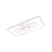 Lustra LED cu telecomanda  FELIX 57W, 2 Patrate, lumina Rece/Calda/Neutra, Dimabila, Alb