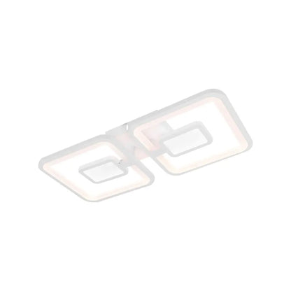 Lustra LED cu telecomanda  FELIX 57W, 2 Patrate, lumina Rece/Calda/Neutra, Dimabila, Alb