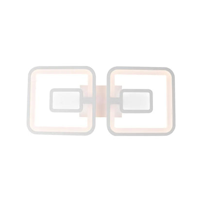 Lustra LED cu telecomanda  FELIX 57W, 2 Patrate, lumina Rece/Calda/Neutra, Dimabila, Alb