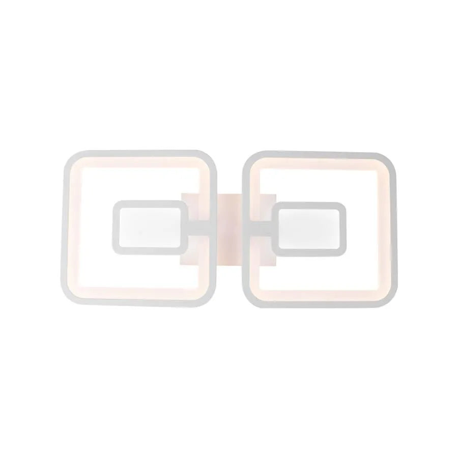 Lustra LED cu telecomanda  FELIX 57W, 2 Patrate, lumina Rece/Calda/Neutra, Dimabila, Alb