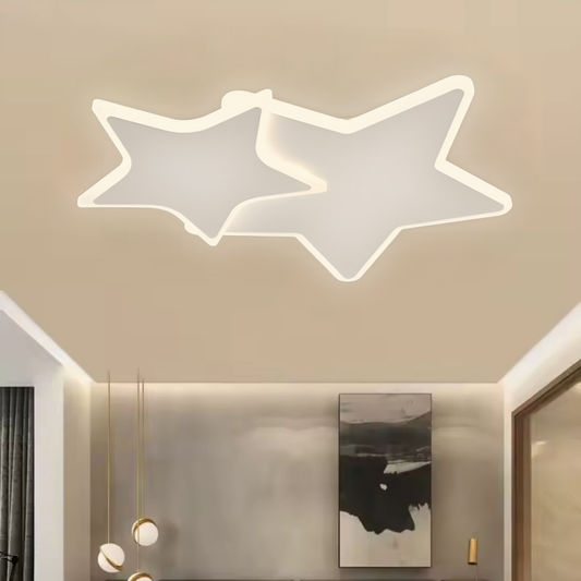 Lustra LED cu telecomanda 41W,  Stele, lumina Rece/Calda/Neutra, Dimabila, Alb