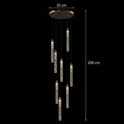 Candelabru Cristal LED 21W, VERTILUX Supremo, Lumina Calda/Neutra/Rece, Diametru 35cm Auriu