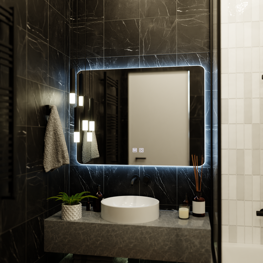 Oglinda LED Dreptunghiulara ARTEA Touch, 80X60cm, Sistem Dezaburire, Dimabila, 6000K