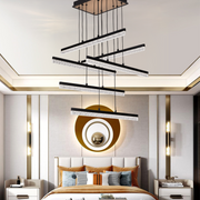 Lustra LED Suspendata Acril LT181/6BK, 82W, Lumina 3000/4000/6000K, Negru, Inaltime Reglabila