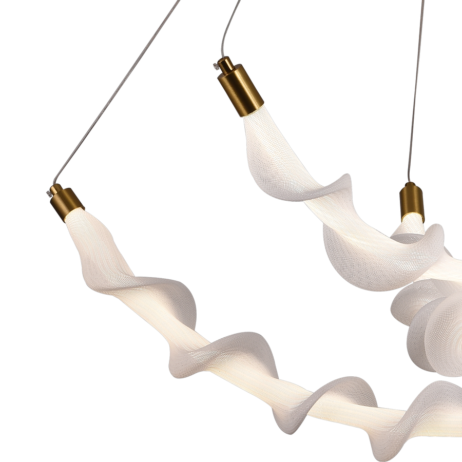 Lustra LED Suspendata Acril LT760/3GD, 48W, Lumina Calda/Neutra/Rece 3000/4000/6000K, Alb, Inaltime Reglabila, Metal si Acril