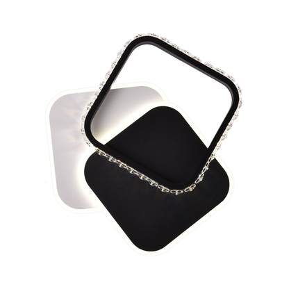 Lustra LED cu cristal  PRISMIQ 39W, 3 Patrate, lumina Rece/Calda/Neutra, Negru