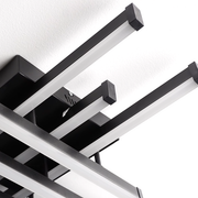 Lustra LED cu Telecomanda LINEX, 108W, 8 elemente, Lumina Rece/Calda/Neutra, Dimabila, Negru