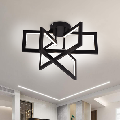 Lustra LED cu telecomanda 72W, 3 Elemente, lumina Rece/Calda/Neutra, Dimabila, Negru, LT750/3BK