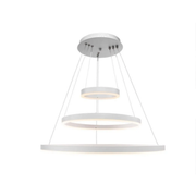 Lustra LED suspendata cu telecomanda SERENA 85W, 3 Cercuri, lumina Rece/Calda/Neutra, Dimabila, Alb, Inaltime Reglabila