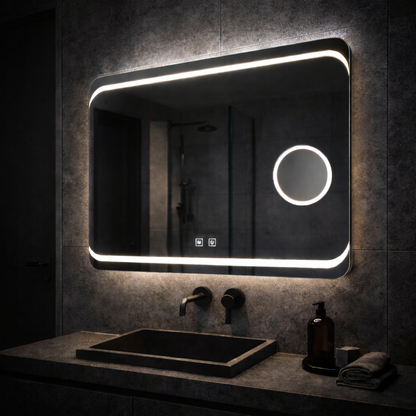 Oglinda LED Rectangulara, 80x60cm, Stella Touch, Sistem Dezaburire