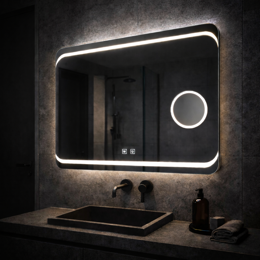 Oglinda LED Rectangulara, 80x60cm, Stella Touch, Sistem Dezaburire