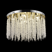 Candelabru LED Cristal LLC215/400WH Rotund, 22W, Lumina Rece/Calda/Neutra, Cristal, Auriu