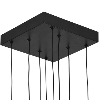 Lustra LED cu telecomanda ,Suspendata 96W, 4 Elemente, lumina Rece/Calda/Neutra, Dimabila, Inaltime Reglabila, Negru