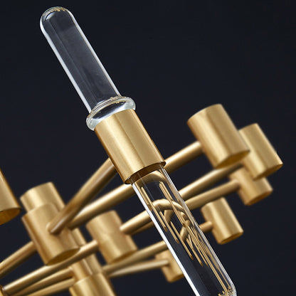 Candelabru Cristal CC850/620GD ,10xE14, 62X45cm, Inaltime Reglabila, Auriu Lucios, ,Design Elegant, Metal si Cristale