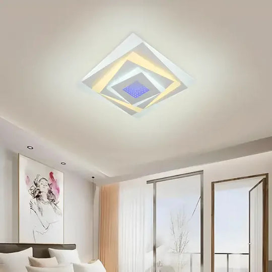 Lustra LED NIVARA RGB 3D 40W, lumina Rece/Calda/Neutra, Alb