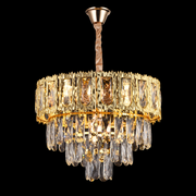 Candelabru Cristal BELVEDERE Nobile 5xE14, Diametru 40cm, Auriu Lucios, Inaltime Reglabila