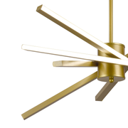 Lustra LED cu Telecomanda LT176/5GD, 69W, 5 Elemente, Lumina Rece/Clada/Neutra 3000K/4000K/6000K, Dimabila, Auriu, Inaltime Reglabila,  Metal si Acril