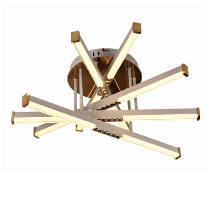 Lustra LED cu Telecomanda LT182/5WH, 69W, 5 Elemente, Lumina Rece/Clada/Neutra, Dimabila, Alb