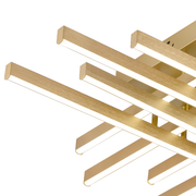 Lustra LED cu Telecomanda LINEX, 109W, Lumina 3000K/4000K/6000K, Dimabila, Auriu