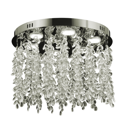 Candelabru LED Cristal LLC210/400CH Rotund, 22W, Lumina Rece/Calda/Neutra, Cristal, Crom Lucios