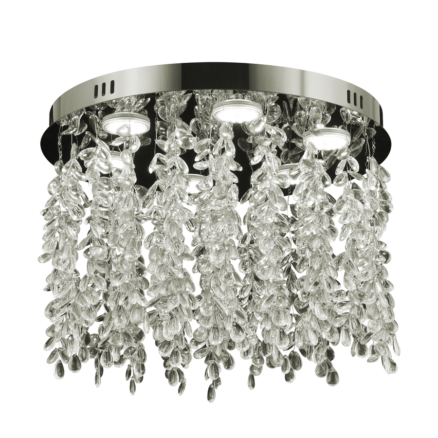 Candelabru LED Cristal LLC210/400CH Rotund, 22W, Lumina Rece/Calda/Neutra, Cristal, Crom Lucios