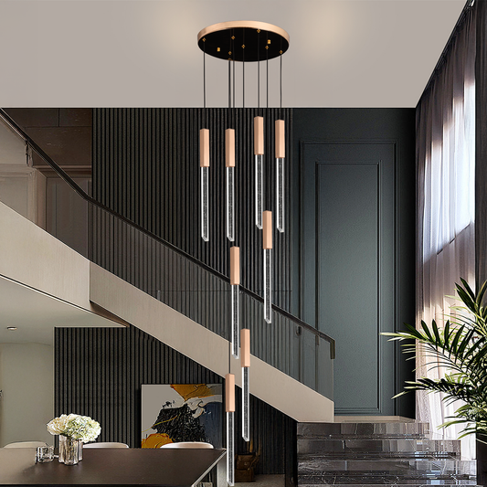 Candelabru Cristal LED 22W, Lumina Calda/Neutra/Rece, Diametru 25cm Auriu CM511/H150XW35