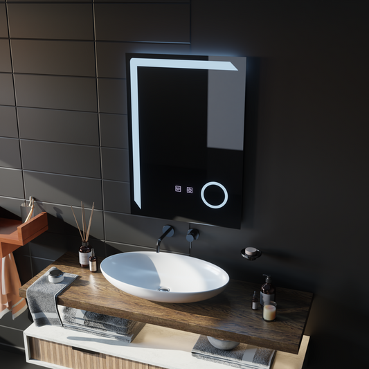 Oglinda LED Rectangulara, 50x70cm, Linea Touch, Sistem Dezaburire, Dimabila