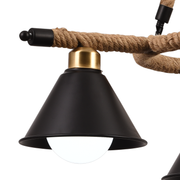 Lustra Suspendata, LV571/3BK, 3*E27, Maro, Metal si Sfoara