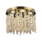 Candelabru LED Cristal LLC213/400GD Rotund, 22W, Lumina Rece/Calda/Neutra, Cristal, Auriu