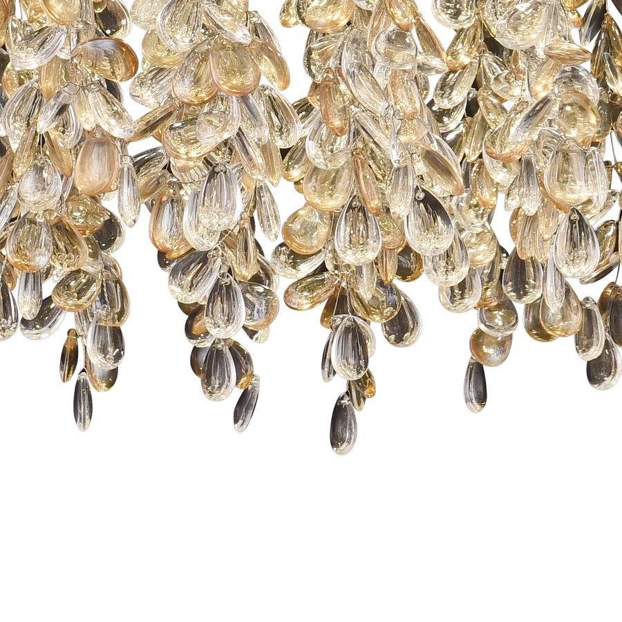 Candelabru LED Cristal LLC213/550GD Rotund, 30W, Lumina Rece/Calda/Neutra, Cristale, Auriu Lucios