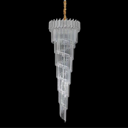 Candelabru Cristal CC110/600x1800CH , 28xE14, Diametru 60cm, Inaltime 180cm, Crom si Argintiu, Inaltime Reglabila, Design Elegant
