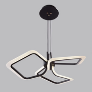 Lustra LED suspendata cu Telecomanda RIMINI 58W, 3 Patrate, lumina Rece/Calda/Neutra, Dimabila, Negru