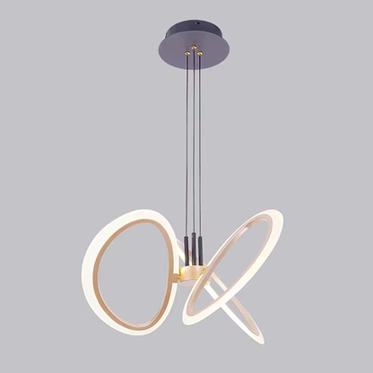 Lustra LED suspendata cu Telecomanda RIMINI 53W, 3 Elemente, lumina Rece/Calda/Neutra, Dimabila, Auriu