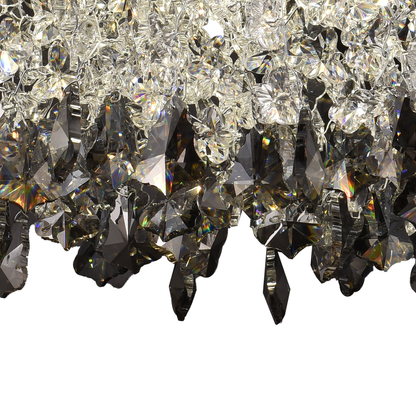 Candelabru LED Cristal LLC212/550BU Rotund, 30W, Lumina Rece/Calda/Neutra, Cristale, Crom Lucios