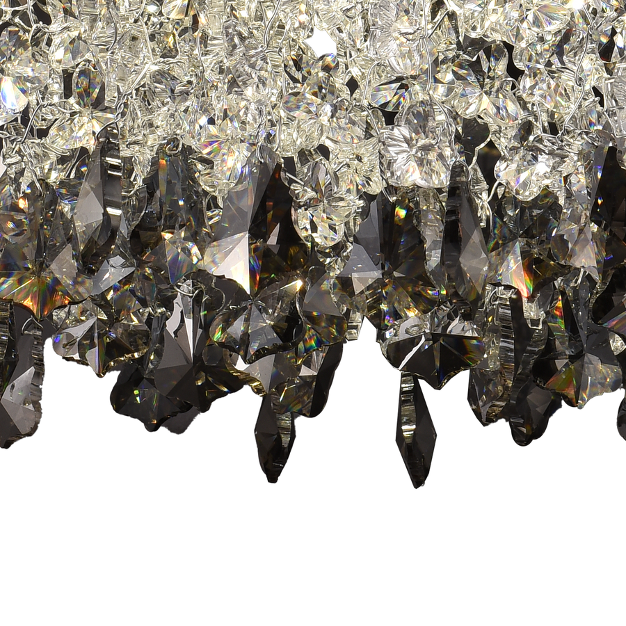 Candelabru LED Cristal LLC212/550BU Rotund, 30W, Lumina Rece/Calda/Neutra, Cristale, Crom Lucios