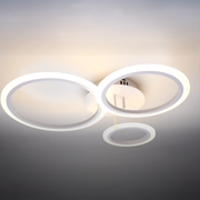 Lustra LED cu telecomanda BETTY 41W, 3 Cercuri, lumina Rece/Calda/Neutra, Dimabila, Alb, Metal si Acril