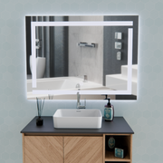 Oglinda LED Giga, 80x60cm, Argintiu, Touch, Lumina 6000K