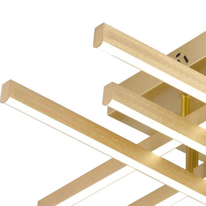 Lustra LED cu Telecomanda LINEX, 81W, Lumina 3000K/4000K/6000K, Dimabila, Auriu