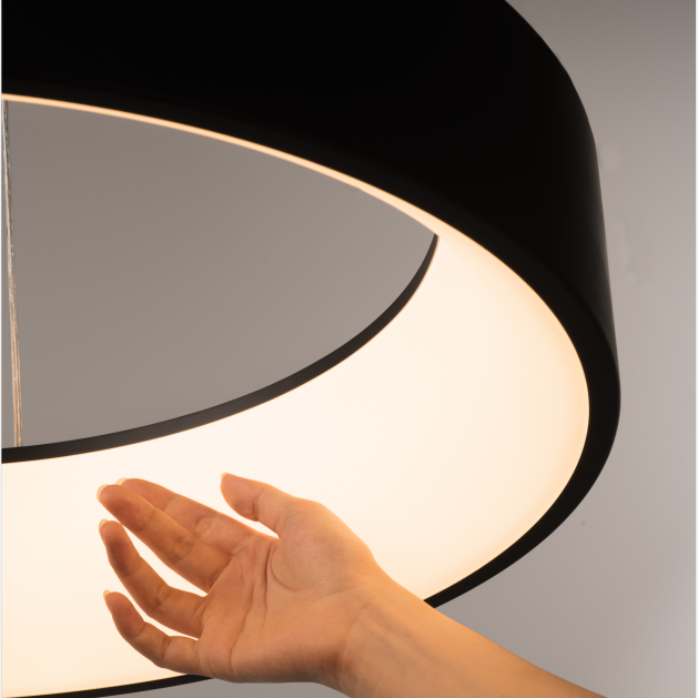 Lustra LED suspendata cu Telecomanda CHIARA, 74W, Lumina Rece/Calda/Neutra, Dimabila, Negru