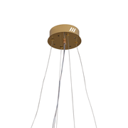 Lustra LED cu Telecomanda,LLC160/500GD, Cristal si Metal, 120W, Dimabila, Inaltime Reglabila, Lumina Rece/Calda/Neutra, Iluminat Luxos