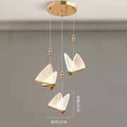 Lustră Suspendată LED Acril Butterfly 10W cu Telecomandă, Dimabilă, 3000K/4000K/6000K, Auriu, Metal și Acril