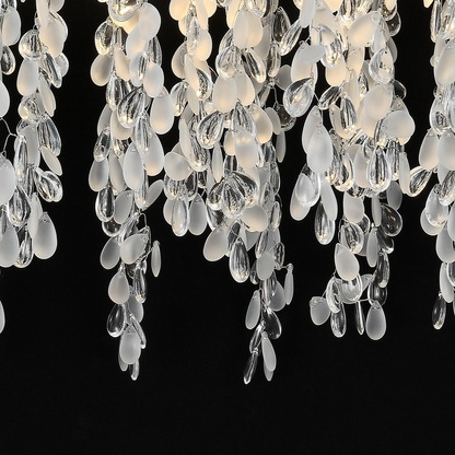 Candelabru Cristal CC8080/D500CH, 5x E14, Diametru 49cm, Crom