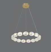 Lustra LED suspendata cu telecomanda FAUSTO II, 42W, lumina Rece/Calda/Neutra, Dimabila,Inaltime Reglabila, Auriu