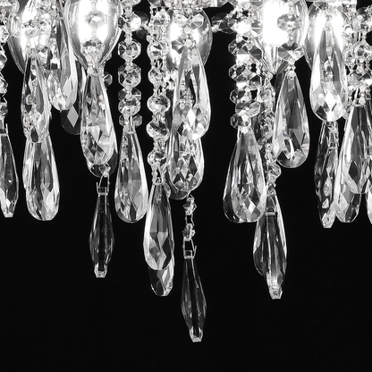 Candelabru Cristal CC9221/5CH, 5x E14, Diametru 48cm, Crom Lucios