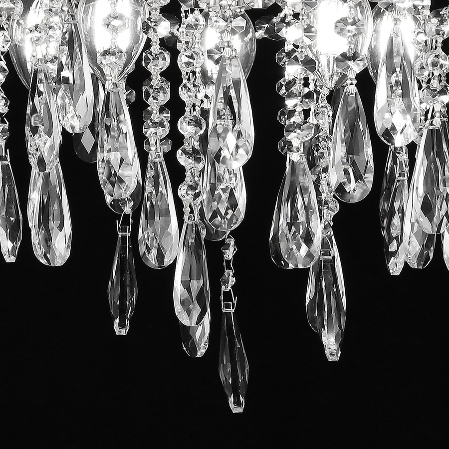 Candelabru Cristal CC9221/5CH, 5x E14, Diametru 48cm, Crom Lucios