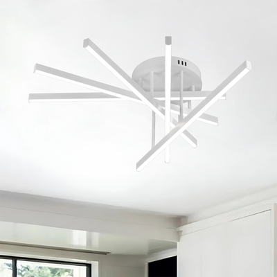 Lustra LED cu Telecomanda GIO, 68W, 5 Elemente, Lumina Rece/Clada/Neutra, Dimabila, Alb